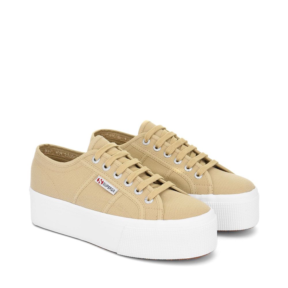 Superga 2790 Platform Brown Platform Sneakers - Women's USA | US3649261